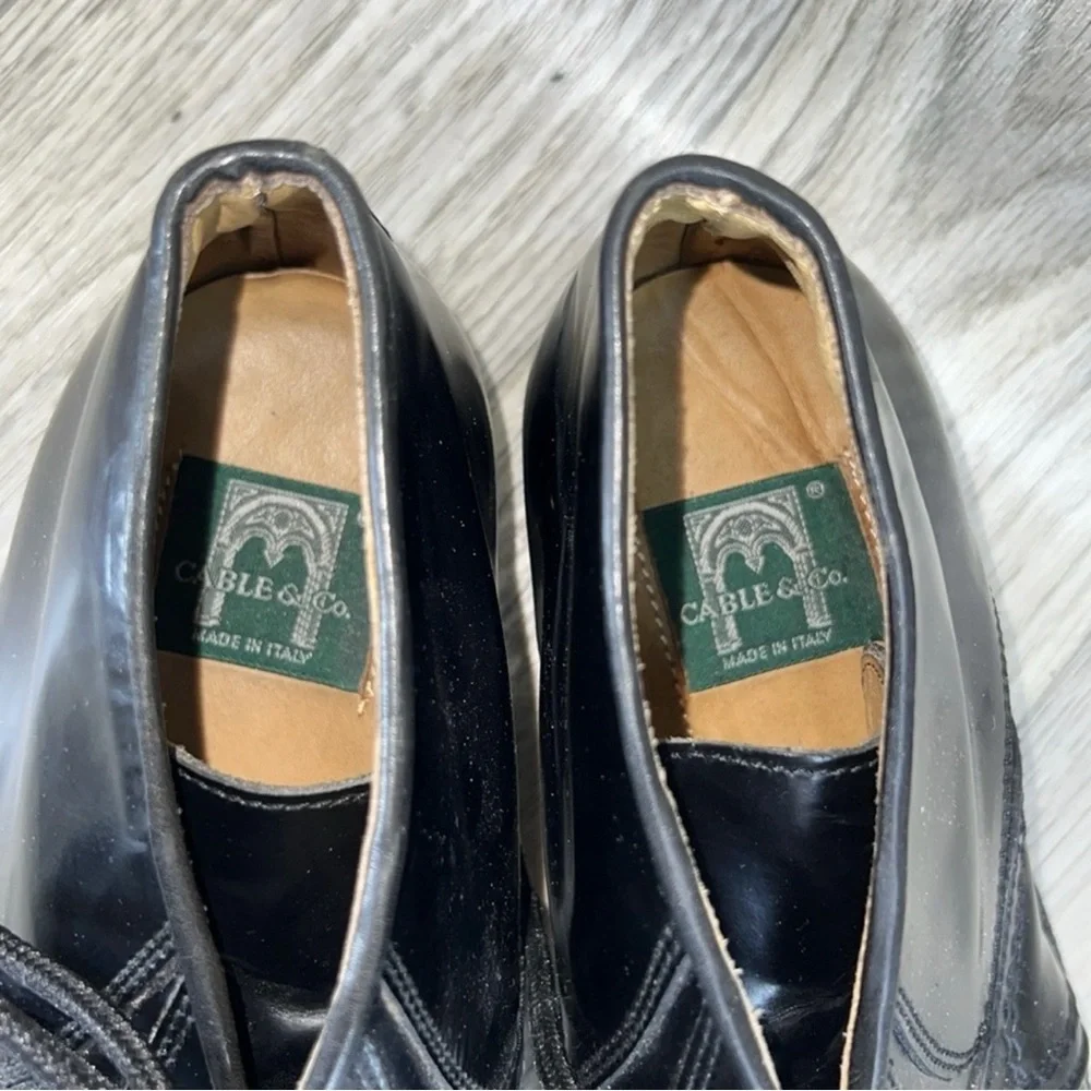 Cable & Co Black Leather Chukka Boots for Men